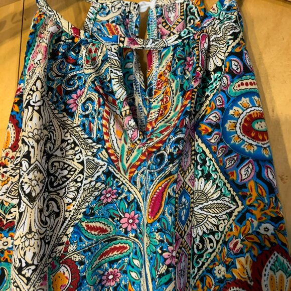 Clarm Qi Sang colorful graphic summer top, size Large - Picture 2 of 6